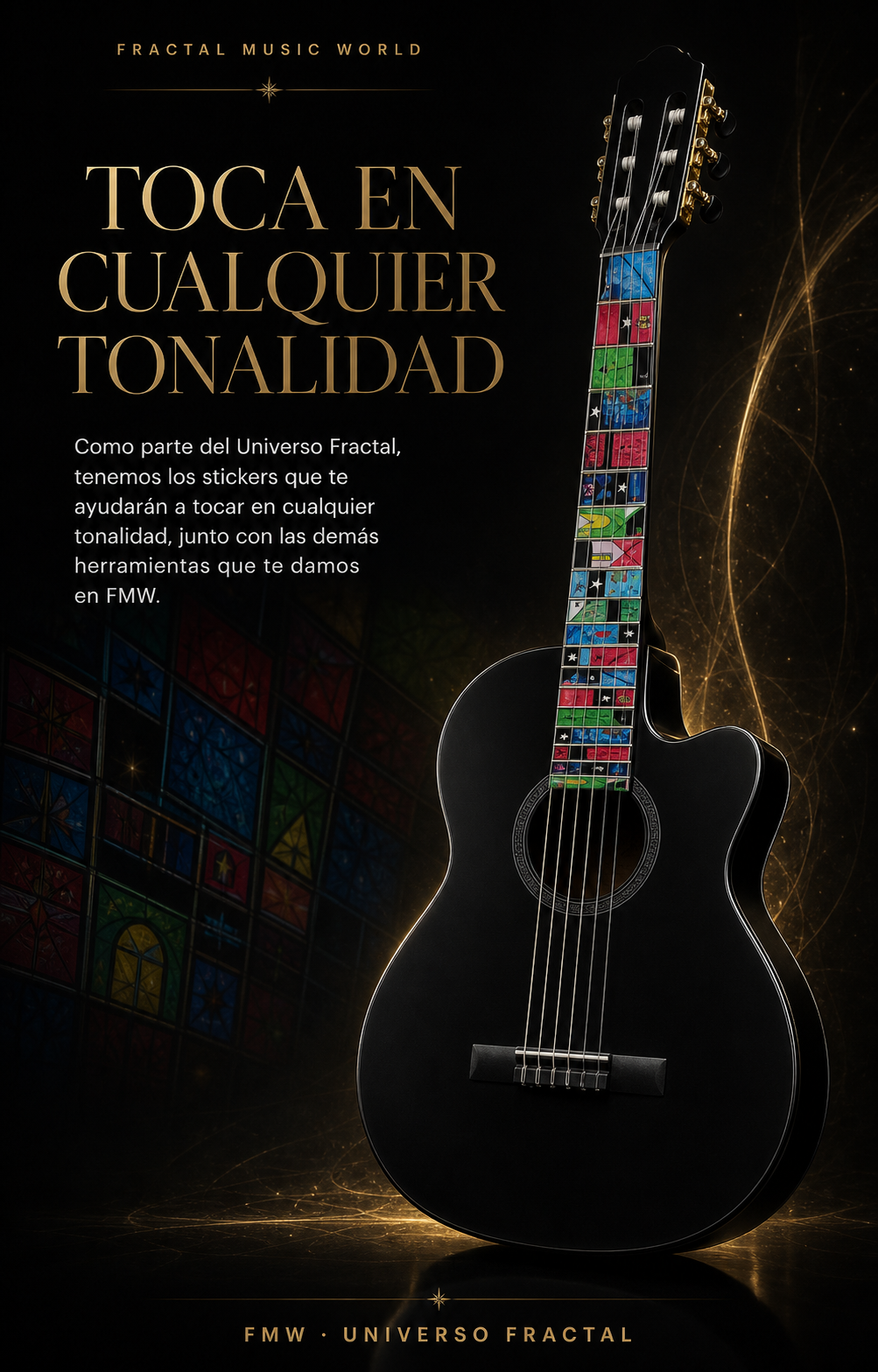 Guitarra Fractal acústica · afiche completo FMW