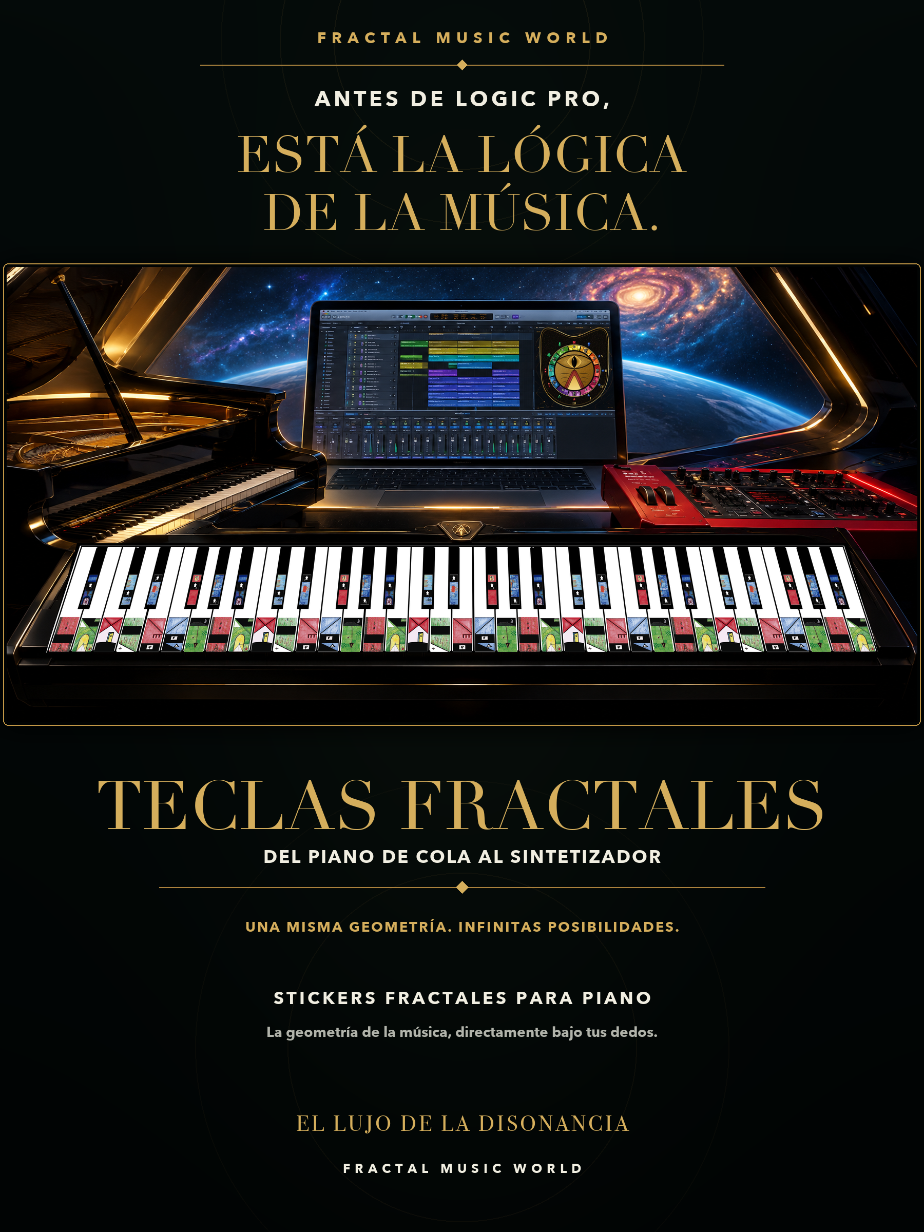 Sticker Piano · Teclas Fractales FMW